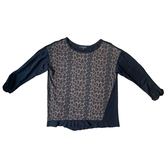 Sanctuary Anthropologie Leopard Print Long Sleeve Sweater Top - Medium - Picture 4 of 11